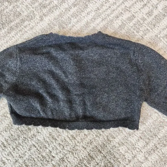 Mayoral girl's shrug sweater gray silver size 5 - Picture 11 of 12